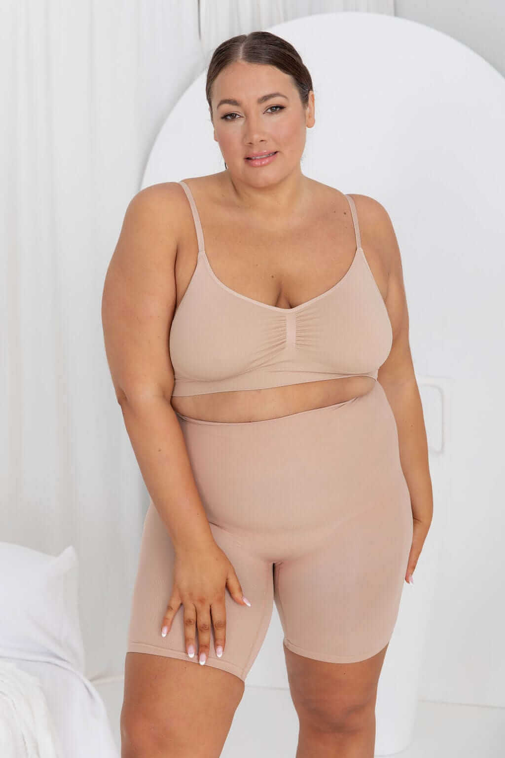 Naked Curve Bodysuit Anti Chaffe Shaping Shorts Nude