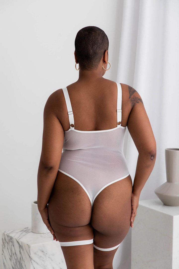 Aspen White Teddy - Bodysuit - Naked Curve