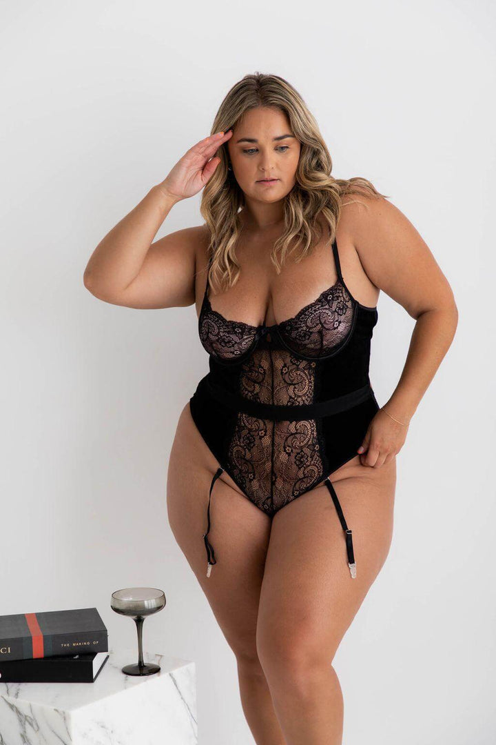 Bad Romance Black Teddy - Bodysuit - Naked Curve