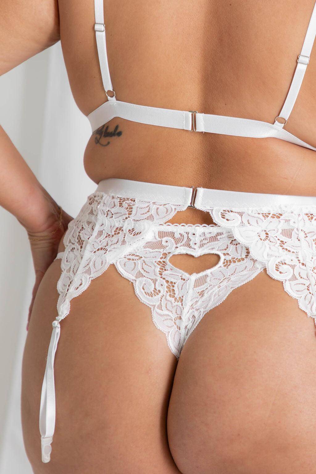 Camellia White Set - Lingerie Sets - Naked Curve