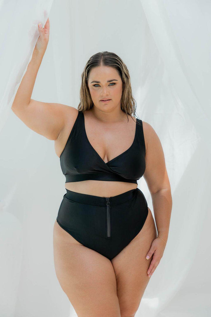 Classic Black Thick Strap Swim Top - Swimwear - Naked Curve