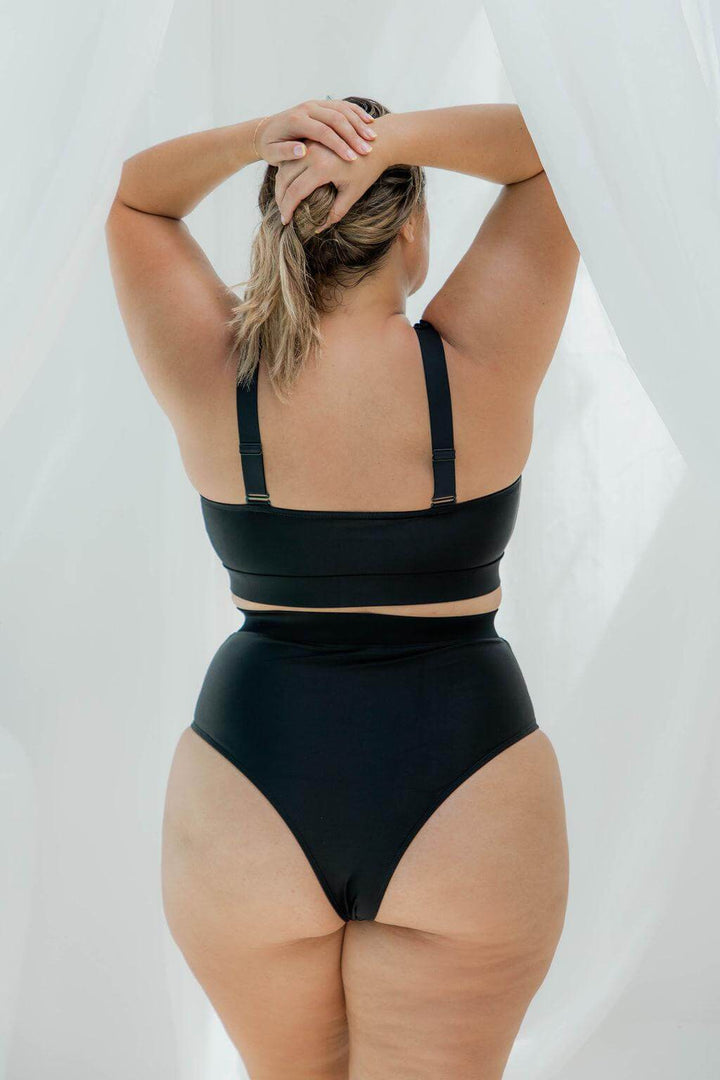 Classic Black Thick Strap Swim Top - Swimwear - Naked Curve