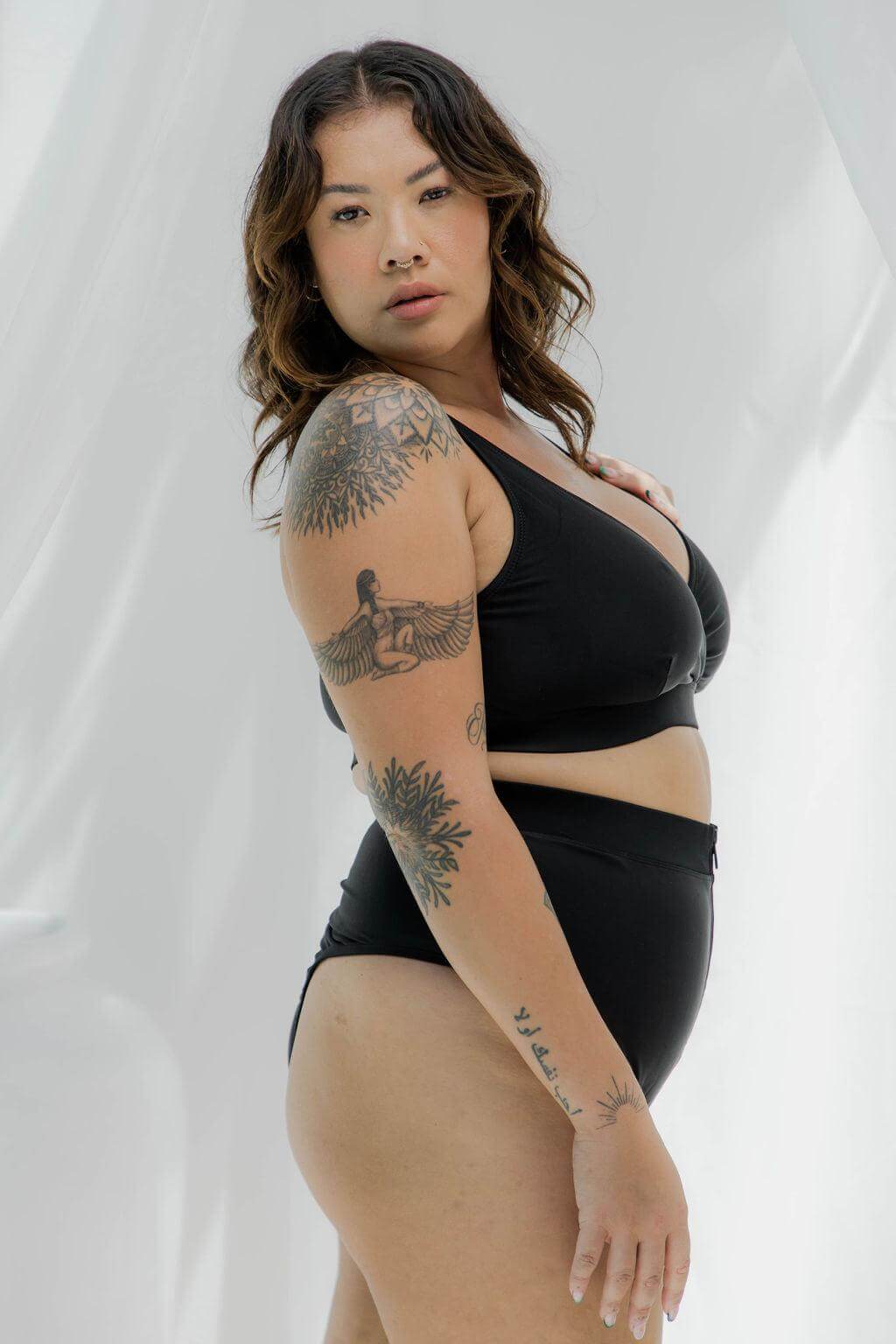 Classic Black Thick Strap Swim Top - Swimwear - Naked Curve