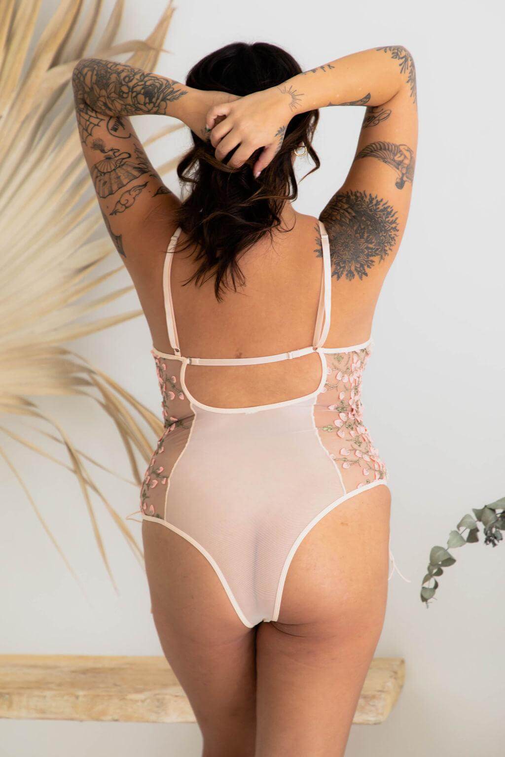 Daphne Blush Spring Bodysuit - $44.00 - Bodysuit - Naked Curve