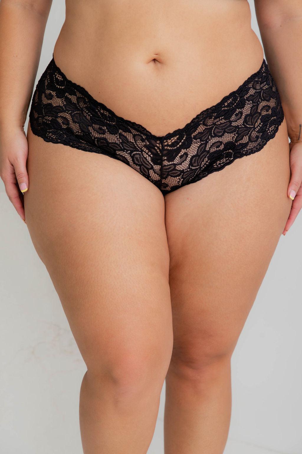 Kourtney Black Lace Briefs - Underwear - Naked Curve