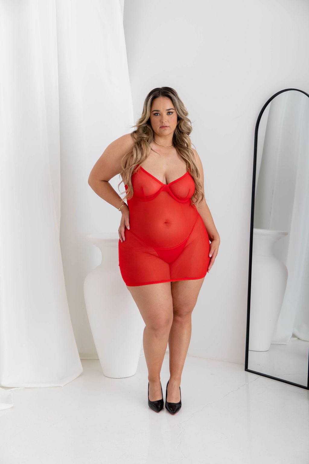 Martini Rouge Dress - Babydoll - Naked Curve