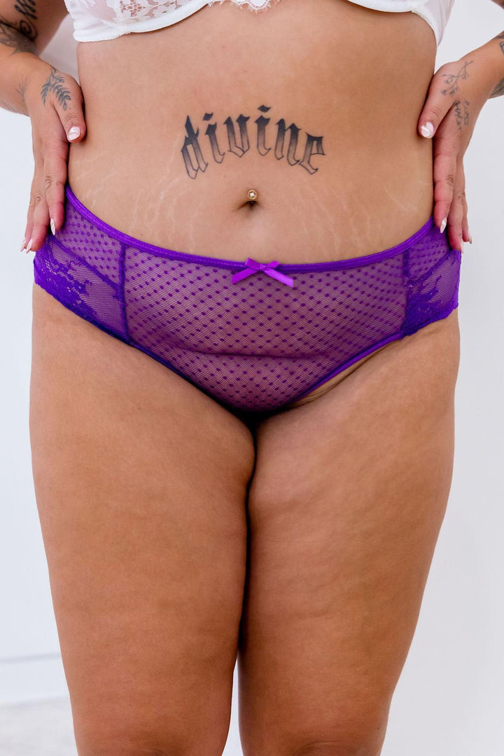 Naked Curve Underwear Nicoletta Purple Lace Briefs
