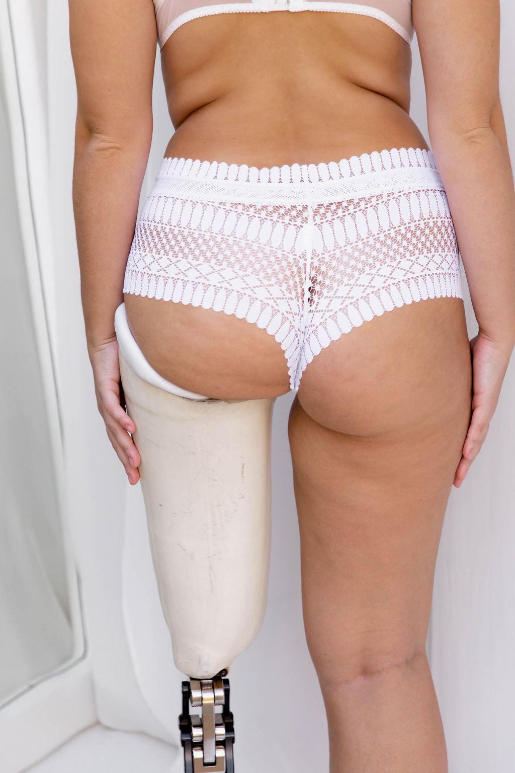 Periwinkle White Lace Brief Shorts-Corsets-Naked Curve