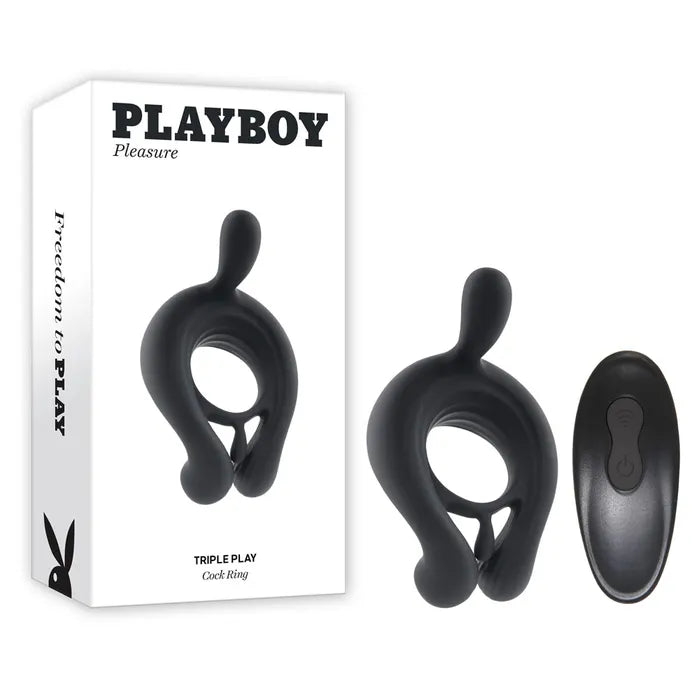 Playboy Pleasure TRIPLE PLAY Cock Ring - vibrator - Naked Curve