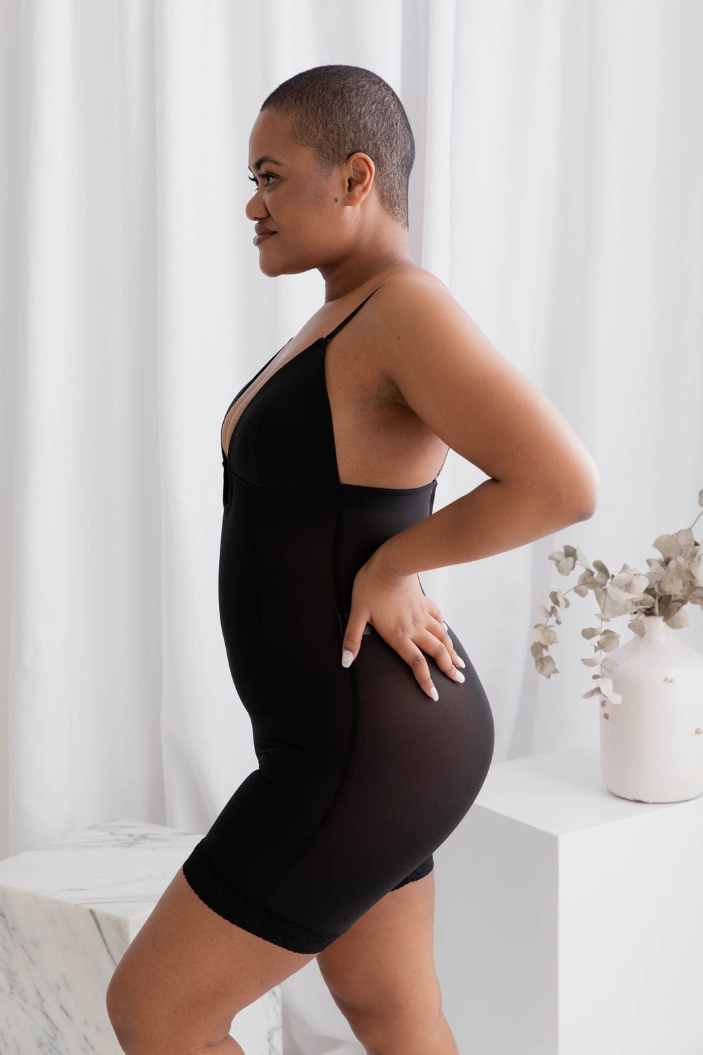 Plunge Neck Full Body Shaper - Bodysuit - Naked Curve