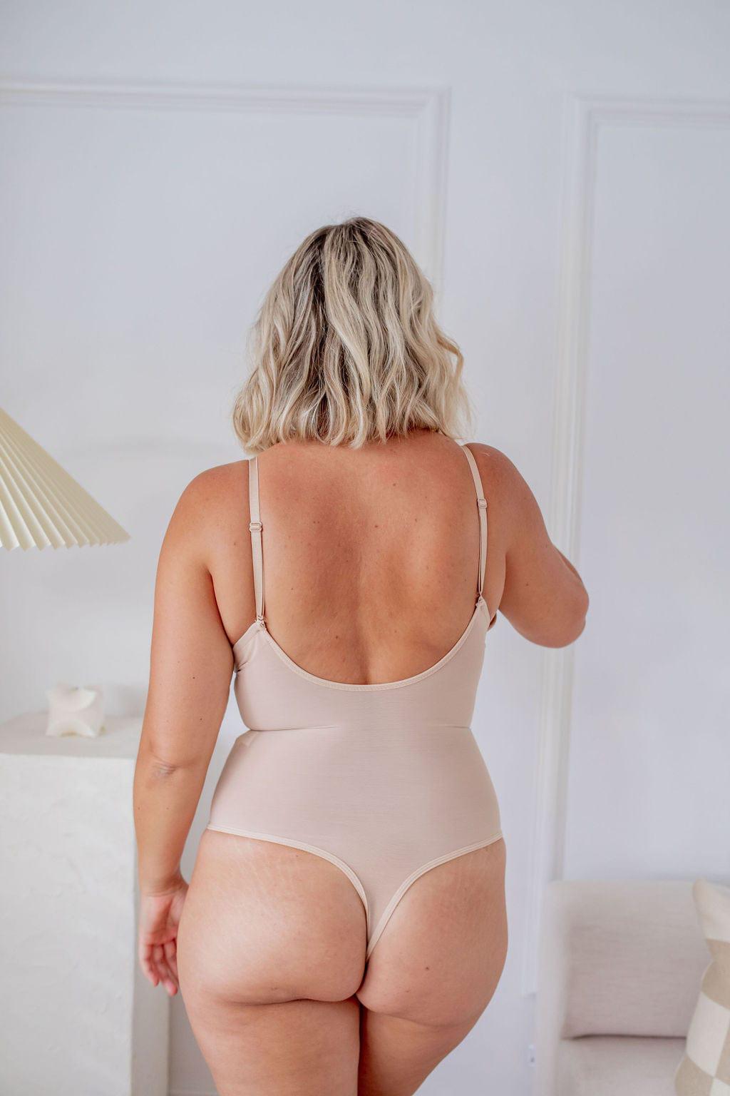 Plunge Neck Shaper Nude - Bodysuit - Naked Curve