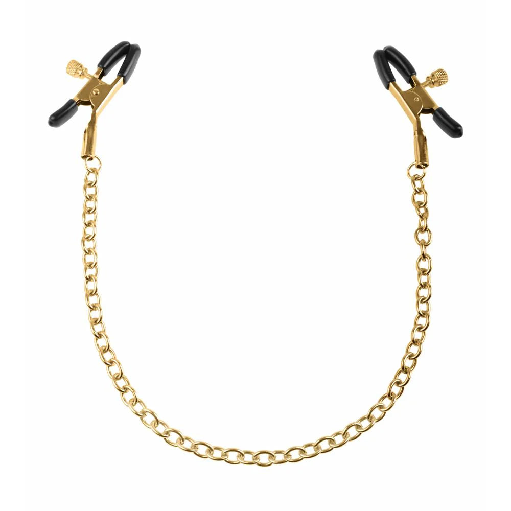 Fetish Gold Chain Nipple Clamps