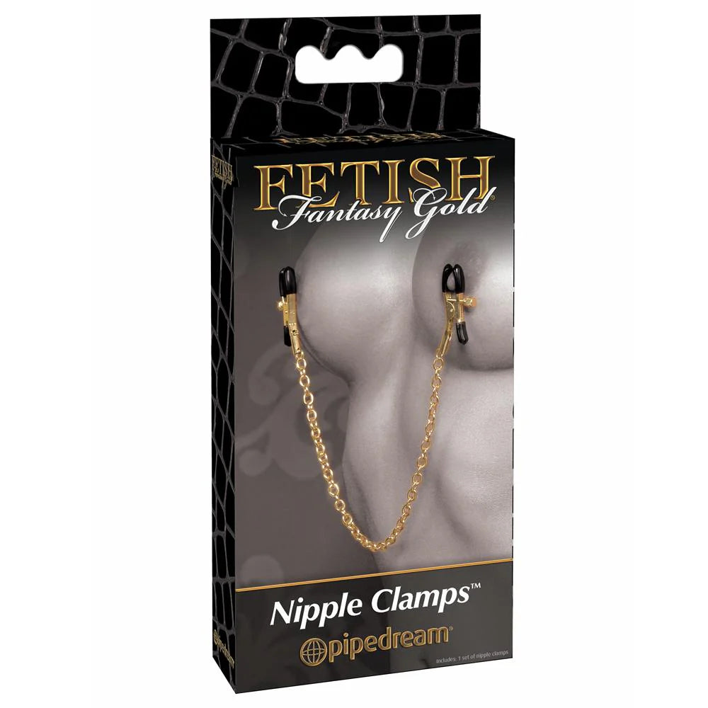 Fetish Gold Chain Nipple Clamps