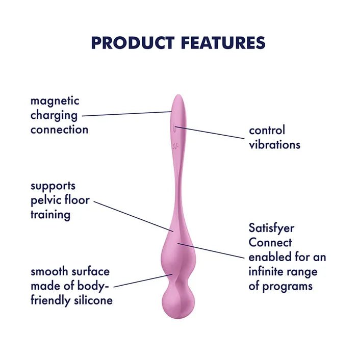 Satisfyer Love Birds 1 - Pink Pelvic Floor Trainer with App Control - Naked Curve