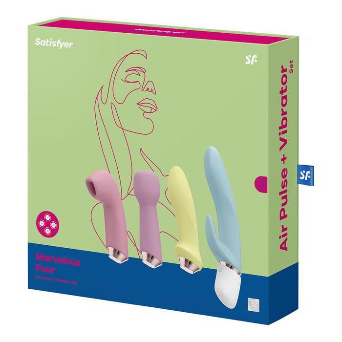 Naked Curve Sex Toy Satisfyer Marvelous Four - 4 Interchangeable Heads