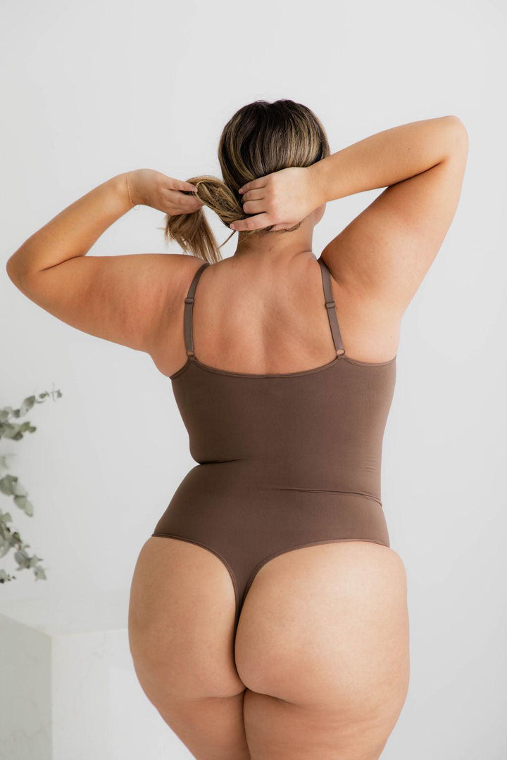 Seamless G Bodysuit Coffee-Bodysuit-Naked Curve