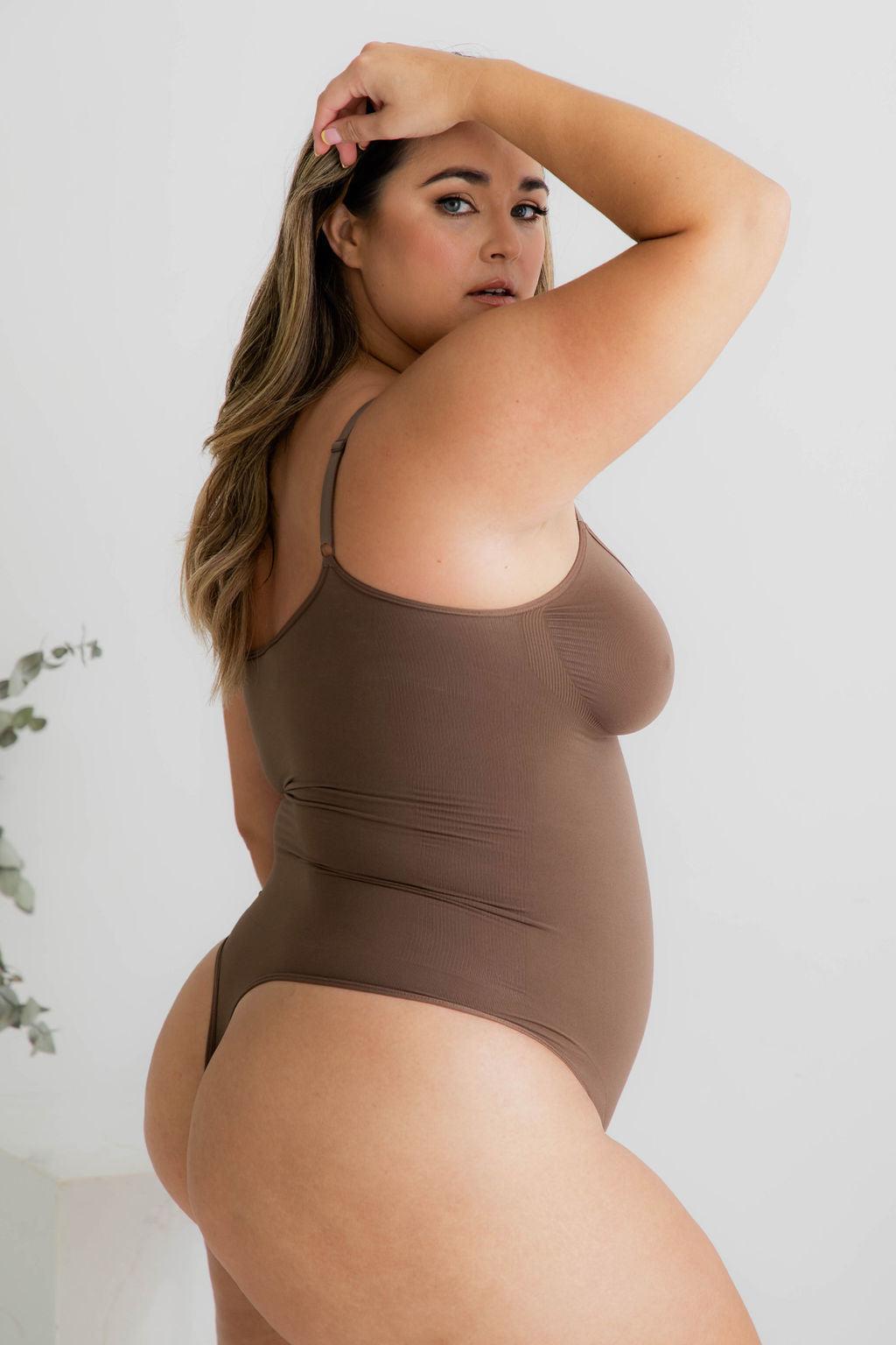 Seamless G Bodysuit Coffee-Bodysuit-Naked Curve