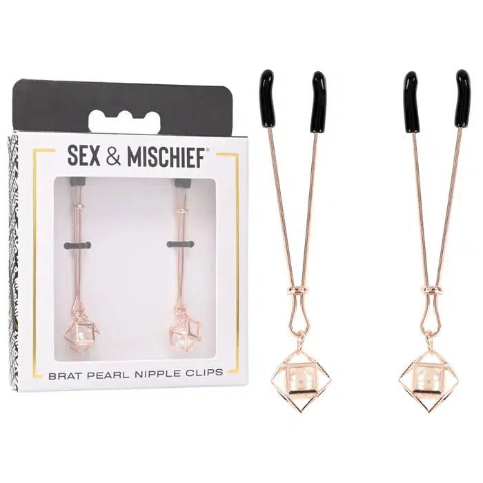 Sex & Mischief Brat Pearl Nipple Clips - Naked Curve